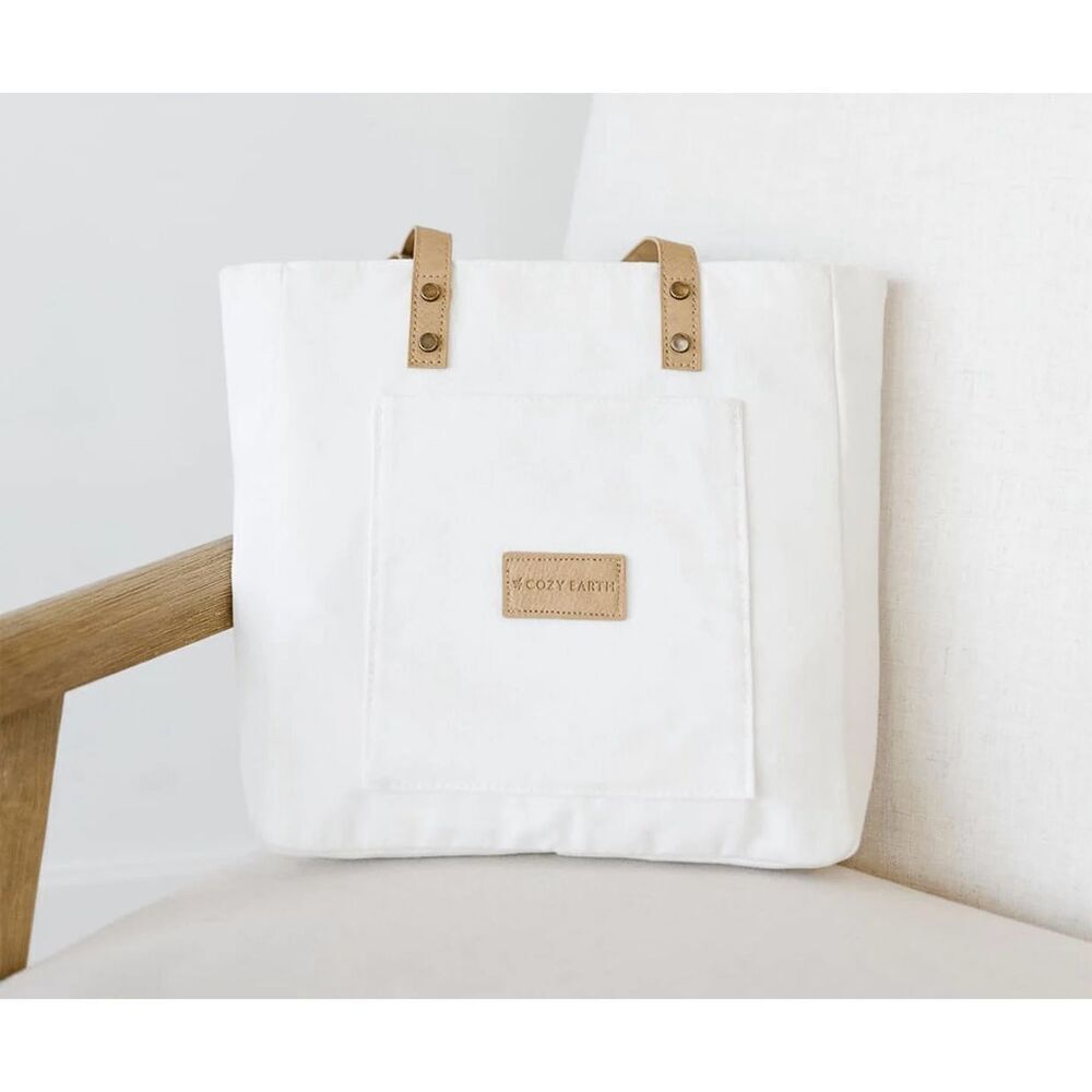 ✨COZY EARTH White Canvas Tote Bag✨